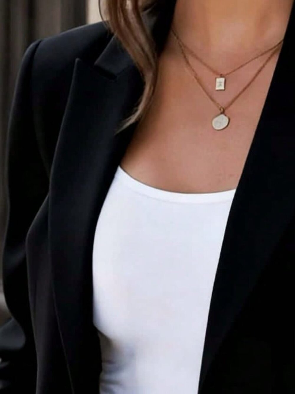Black Elegant Long Sleeve Pointed Collar Women's Blazer Jacket - Picture 3 of 4